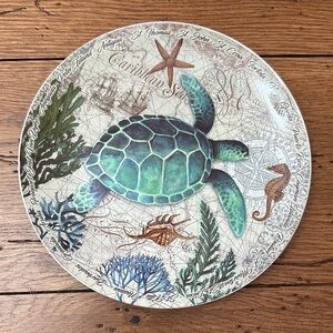 Sea Turtle Decorative Plate - Mar Indigo